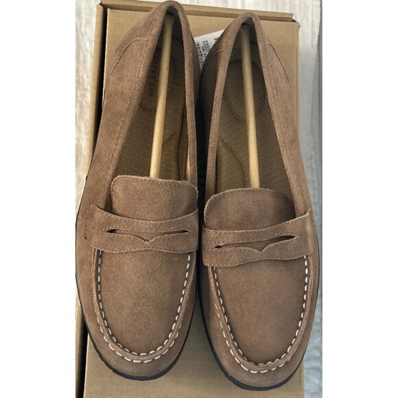 New Lands' End Lakewood Penny Loafer Women's Moc Light Bark 8.5 Preppy With Box - Picture 3 of 5